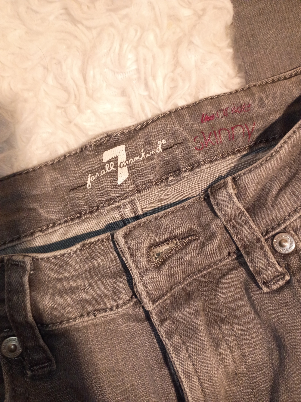 7 For All Mankind Women's Gray Skinny Jeans